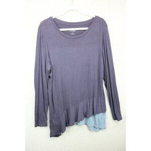 LOGO by Lori Goldstein Long Sleeve Asymmetrical Tunic-Size Large-BOHO